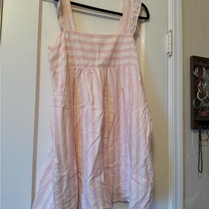 Draper James Blush and White Striped Mini Dress